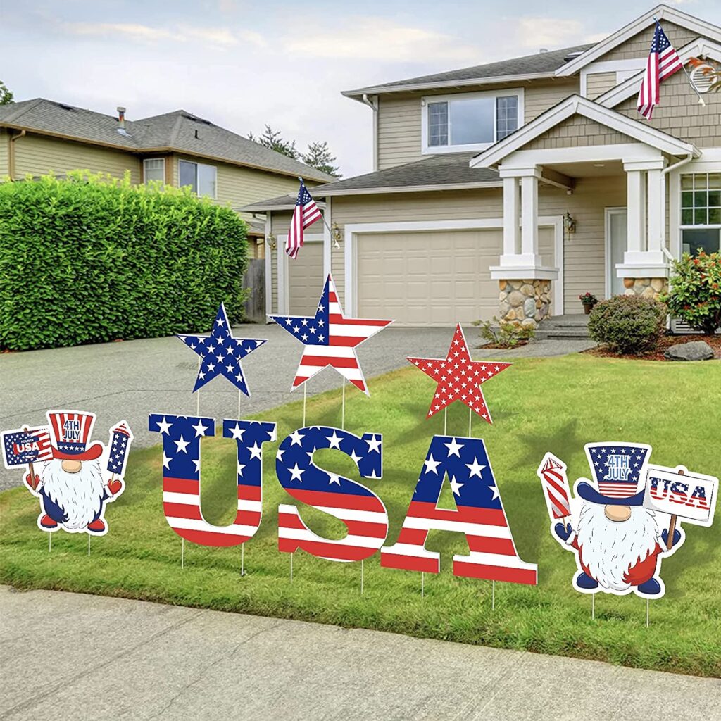 USA patriotic yard sign