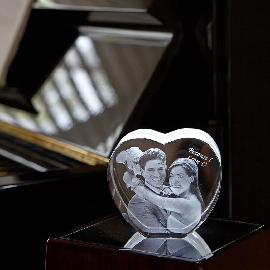3d picture heart crystal custom gift