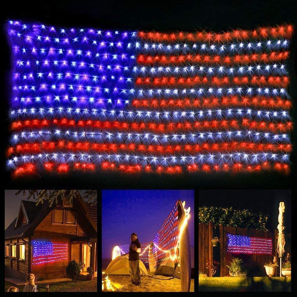 LED lights USA flag patriotic decorations 