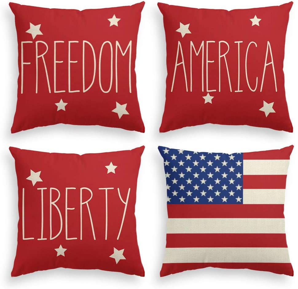 usa flag freedom pillow covers