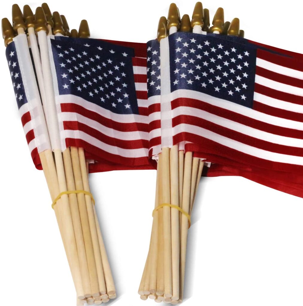 usa wooden stick flag